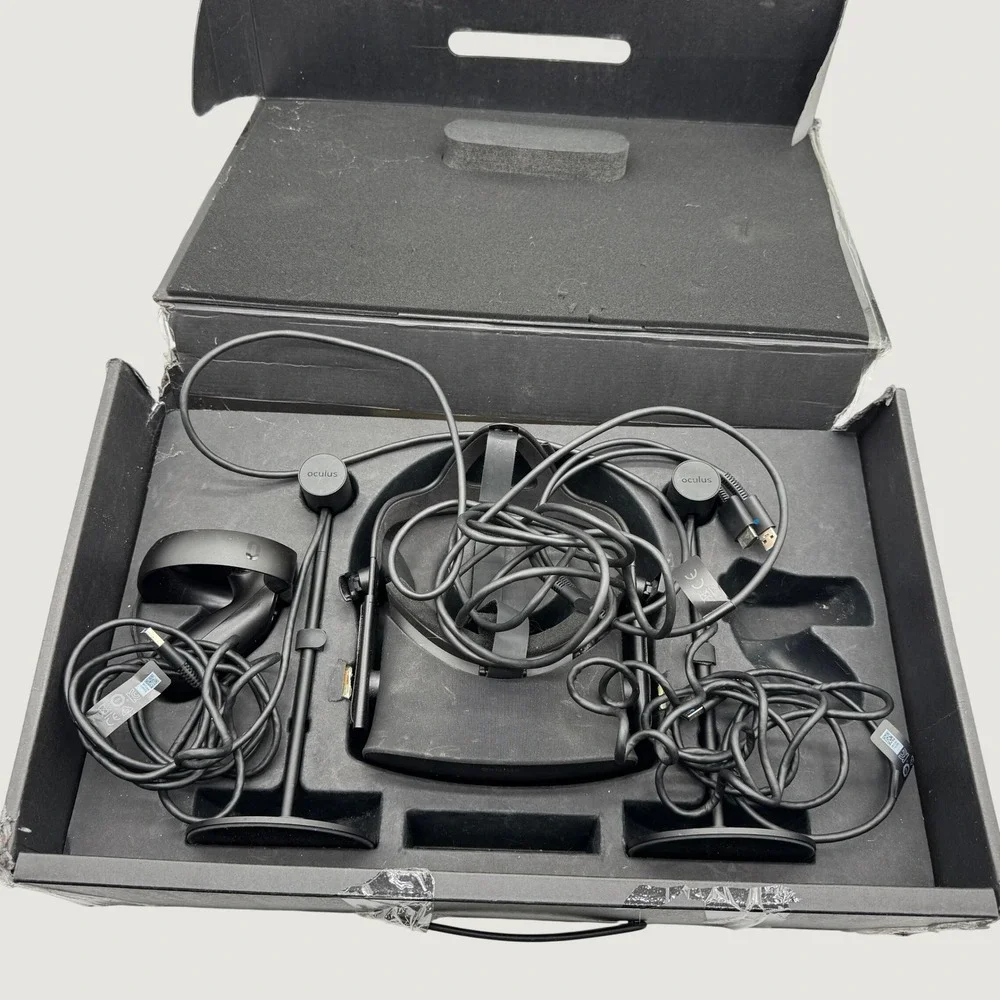 Oculus Rift PC VR Headset 2 Sensors Left Touch Controller Untested For Parts
